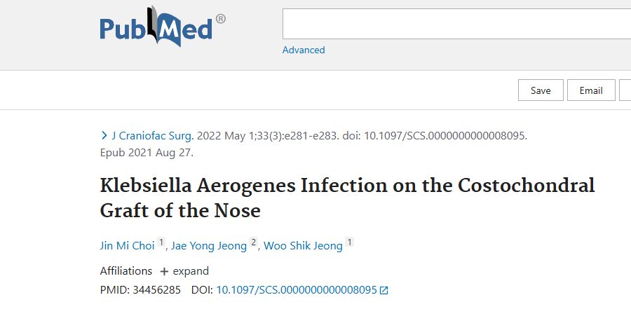 Klebsiella Aerogenes Infection on the Costochondral Graft of the Nose