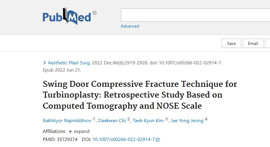 Swing Door Compressive Fracture Technique for Turbinoplasty: Retrospective Study Based on Computed Tomography and NOSE Scale