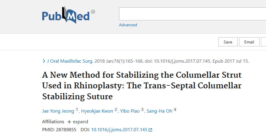 A New Method for Stabilizing the Columellar Strut Used in Rhinoplasty: The Trans-Septal Columellar Stabilizing Suture