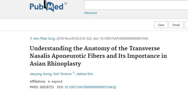 Understanding the Anatomy of the Transverse Nasalis Aponeurotic Fibers and Its Importance in Asian Rhinoplasty 학술활동 이미지
